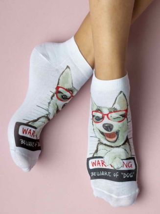 Женские носки "Warning Dog"