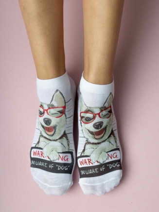Женские носки "Warning Dog"